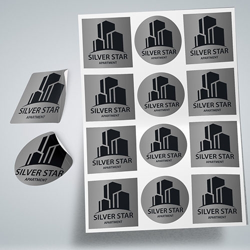 Stiker Silver Glossy